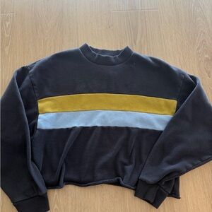 American Eagle Outfitters Navy and Mustard Sweatshirt